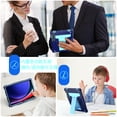 thumbnail image 4 of for Samsung Galaxy Tab S9 11.0" 2023 Case with Pencil Holder & Kickstand, Shockproof Drop Proof Kids Friendly Rugged Full Body Protective Cover for Tab S9 FE 10.9" 2023, Navy+Blue, 4 of 5