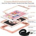 thumbnail image 6 of Case for iPad 10.2 (9th/8th/7th Generation, 2021/2020/2019 Release), Kids Friendly Heavy Duty Rugged Shockproof Adjustable Kickstand Full Protective Tablet Cover with Hand/Shoulder Strap, Rose Gold, 6 of 8