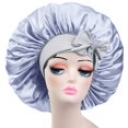thumbnail image 2 of Satin Bonnet Silk For Hair Sleeping, Women Tie Bonnets Adjustable Night Cap Jumbo Size Comfortable Wide Band for Braids Curly Long Hair, 2 of 6