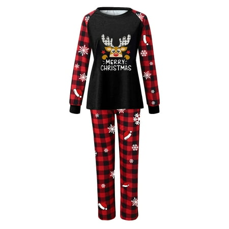 

LEEy-world Christmas Gifts Family Matching Pajamas Christmas Jammies Clothes Cotton Holiday Nightwear Sleepwear Sets Long Sleeve Pjs