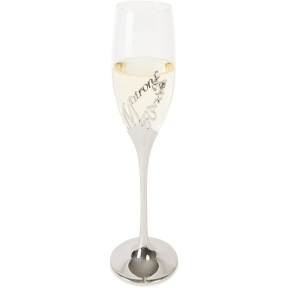 Pavilion Gift Company Glorious Occasions Matron of Honor Wedding Toast Champagne Glass Flute, 8 oz, Silver