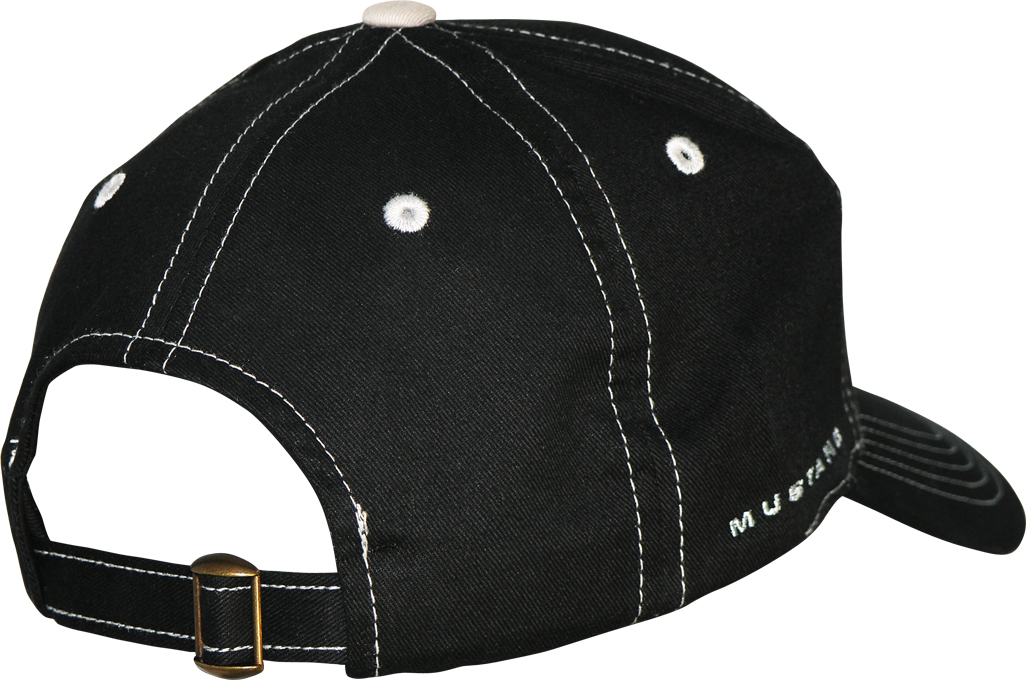 Ford Mustang Running Horse Logo with Ford Oval on Bill Black Baseball Hat