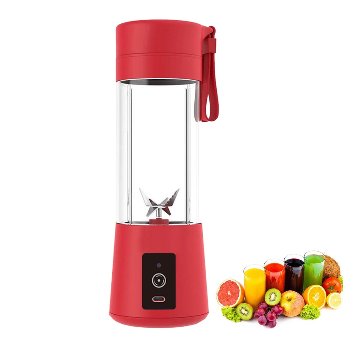 Portable Blender USB Rechargeable, Small Blender Single Serve, Personal Size Blender Travel Blender Juicer Cup - red