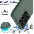 thumbnail image 3 of for Samsung Galaxy S21 Ultra Case: Dual Layer Protective Heavy Duty Cell Phone Cover Shockproof Rugged with Screen Protector - Military Protection Bumper Tough - Samsung Galaxy S21 Ultra, Dark Green, 3 of 9