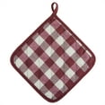 thumbnail image 2 of PowerSellerUSA Buffalo Kitchen Accessories, 2-Pack Pot Holder Plaid Set, Durable Heat Resistant Hot BBQ Pads for Pots Pans, Durable & Machine Washable Fabric, 8" x 8", Red, 2 of 3