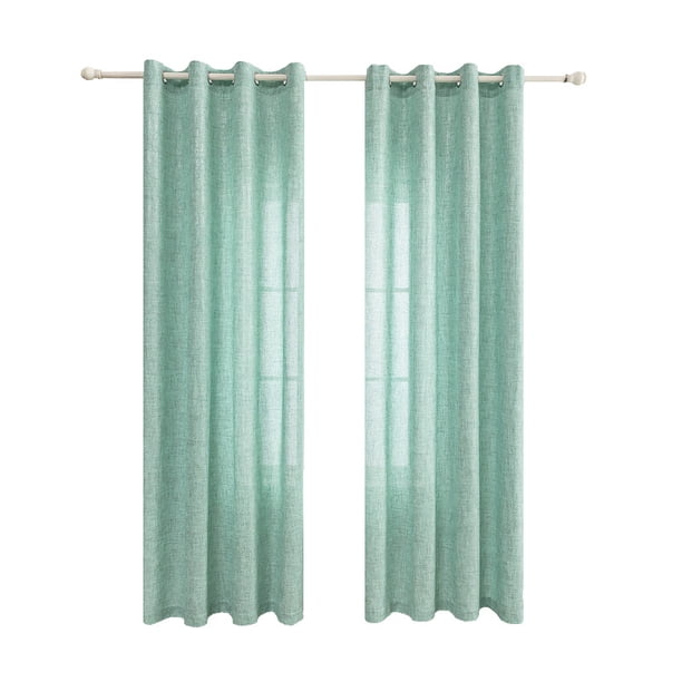 Nvzi Cortinas ligeras texturizadas, cortinas verde claro para dormitorio y sala de estar, cortinas que brindan privacidad y dejan pasar la luz, 2 piezas de 132 x 160 cm.