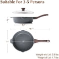 thumbnail image 2 of Nonstick Deep Frying Pan Skillet, 11-inch Saute Pan with Lid, Stay-Cool Handle, Chef Pan Healthy Stone Cookware Cooking Pan, Induction Compatible, 2 of 8
