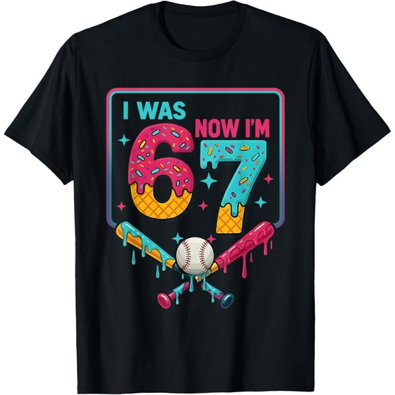 I was 6 Now Im 7 Ice Cream Drip Baseball for Men Women Kids T-Shirt