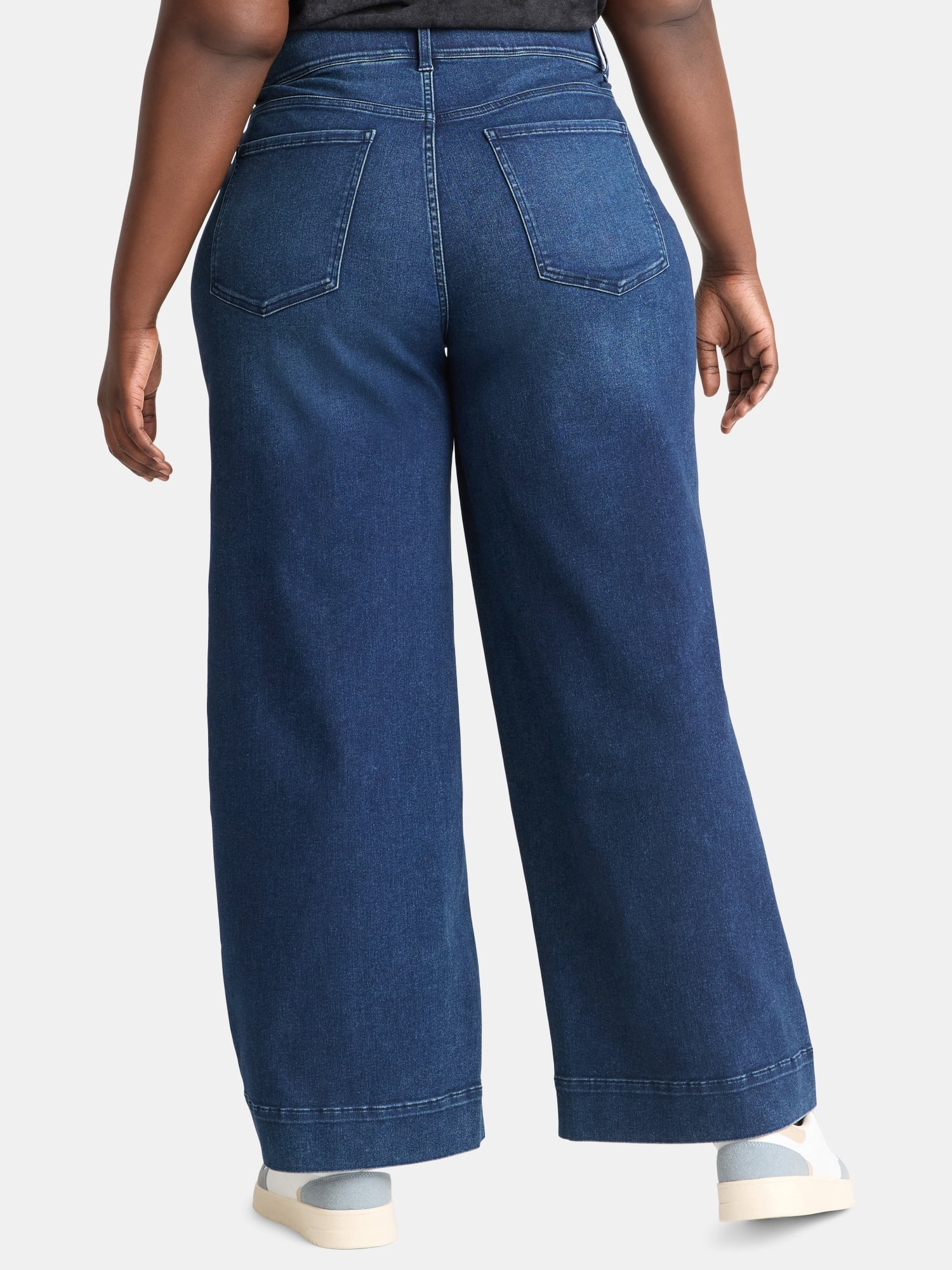 Terra & Sky Women's Plus High Rise Wide Leg Jeggings, 30" Inseam, Sizes 0X-5X