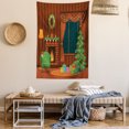 thumbnail image 2 of Fireplace Tapestry, Merry Christmas Themed Cartoon Design Room with Log Fire Tree and Presents, Wall Hanging for Bedroom Living Room Dorm Decor, 60W X 80L Inches, Multicolor, by Ambesonne, 2 of 5