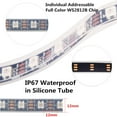 thumbnail image 4 of WESIRI WS2812B LED Strip Lights 16.4ft 5M WS2812B 300LEDs Programmable Individual Addressable WS2811 Built-in 5050 RGB LED Strip IP67 Waterproof DC5V with Mini Controller, 4 of 4