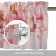 thumbnail image 6 of Flower Painted, Abstract Blush Pink Watercolor Kitchen Curtain Valances for Windows Farmhouse Short Curtains, Rod Pocket Valance Curtain for Bedroom Cafe Living Room, 6 of 8