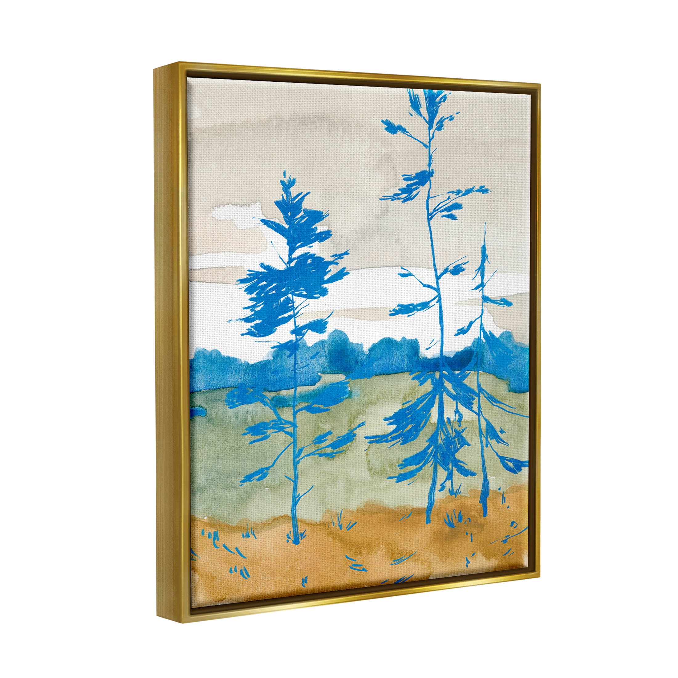 Stupell Industries Contemporary Nature Landscape Painting Metallic Gold Floating Framed Canvas Print Wall Art, Design by Jacob Green