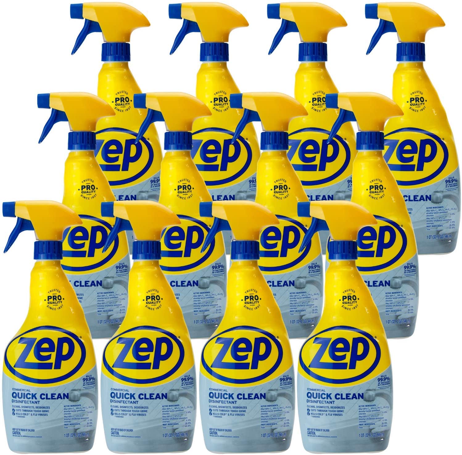 Zep Quick Clean Disinfectant 32 Ounces ZUQCD32 (Case of 12) Walmart