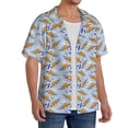 thumbnail image 4 of Naloa Cute Sloth Men's Loose Fit Cuban Collar Short-Sleeve Shirt with Button-down and Chest Pocket for Everyday Wear Outings - Small, 4 of 7