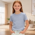 thumbnail image 4 of Tranfacy Shirts for Girls Soft Breathable Solid Candy Colored Short Sleeve Pullover Top for Spring and Summer for Children, 4 of 7
