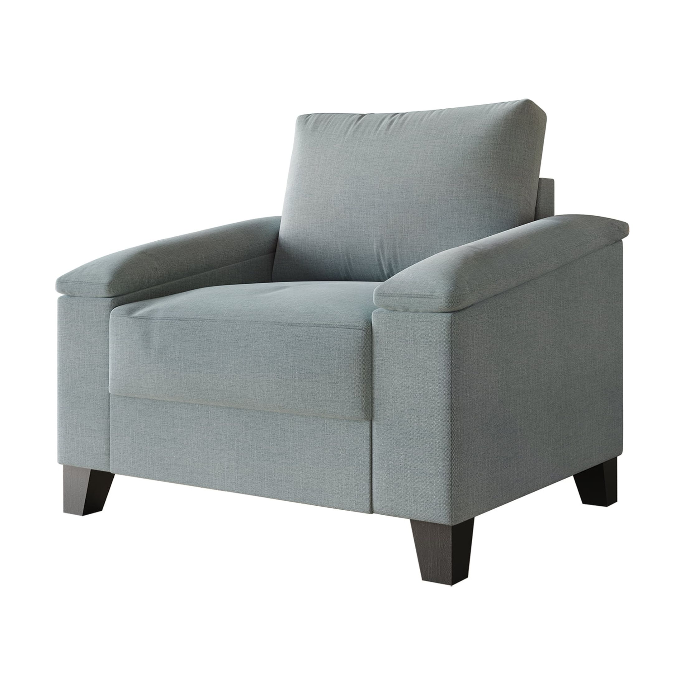 Castle Place Elegance Linen Upholstered Armchair, Light Blue