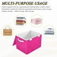 thumbnail image 7 of Hot Pink Flower Patterns Foldable Storage Bin with Lid and Handle Collapsible Storage Box 16.5 x 12.6 x 11.8 inches, 7 of 7