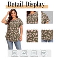 thumbnail image 5 of Cuteduck Women Plus Size Tops Short Sleeve Shirts Casual Floral Print Chiffon Blouses Loose Flowy Crewneck Pleated Top（1X-5X）, 5 of 9