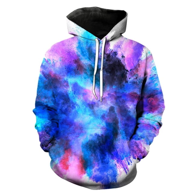 Sudaderas con capucha de primavera y otoño para hombre y mujer, suéter de manga larga con estampado 3D de salpicaduras de polvo, tie dye, para niño y niña