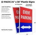 thumbnail image 2 of Event Parking With Double Arrow (2-PACK) 24" x 36" Plastic Signs | Sign Insert 4mm Corrugated Plastic Signs Storefront Window Poster, 2 of 2