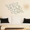 thumbnail image 4 of 3D Acrylic Circle Mirror Set of 24 pcs DIY Wall Stickers Silver Removable Art Wall Stickers for Home Decor, 4 of 5