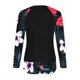 thumbnail image 4 of Tankini deportivo de manga larga con cuello redondo y estampado de moda para mujer, conjunto de dos piezas de traje de baño de poliéster con top dividido y shorts de baño., 4 of 7