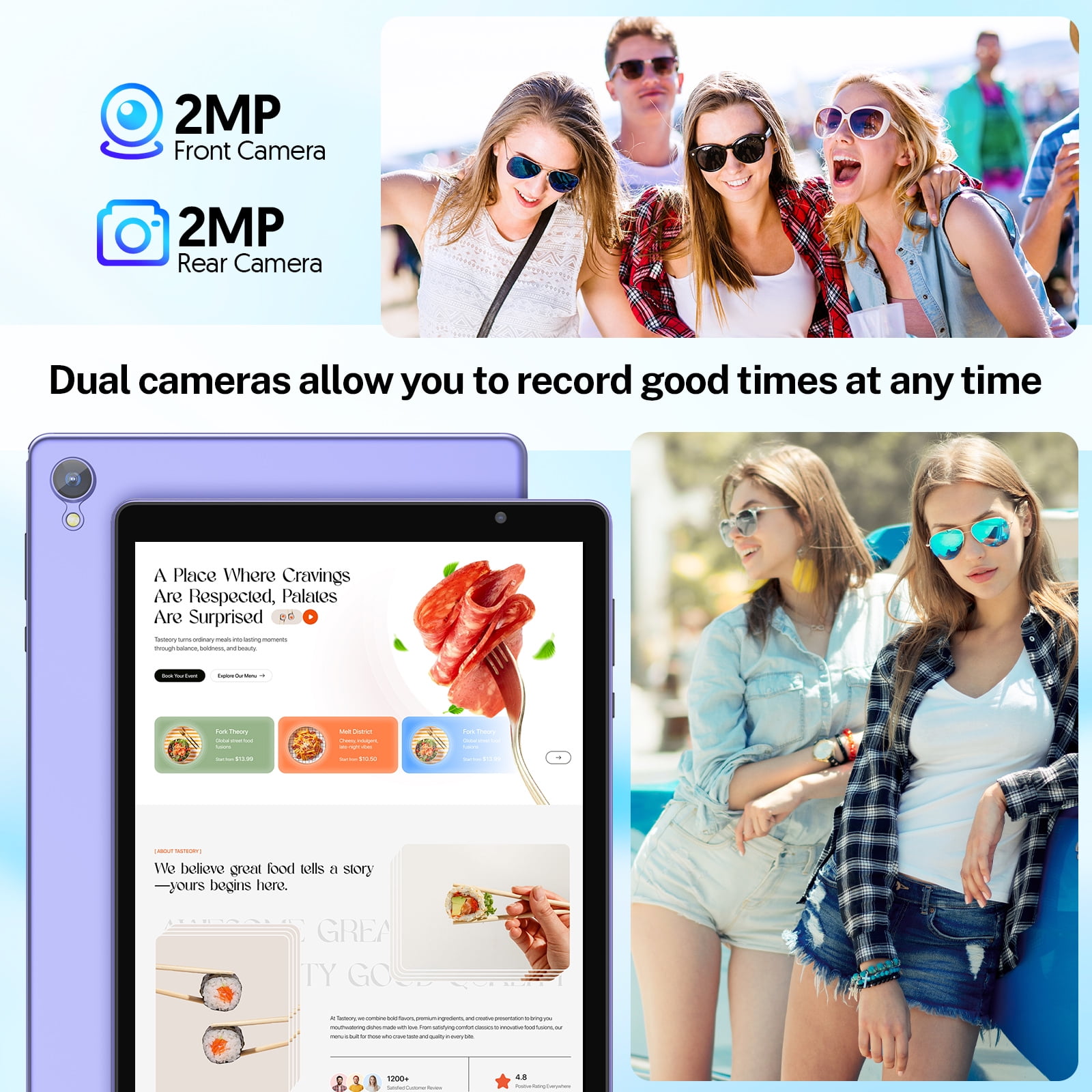 10 inch Android 14 Tablet，Android Tablets Quad Core Processor,4GB+32GB+1TB Expandable Tablet Computer,1280*800 IPS Screen,6000mAh Battery,WiFi - Purple