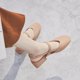 thumbnail image 3 of Sandalias de tacón medio para mujer, con punta cuadrada y hebilla, tacón grueso, sandalias coreanas para mujer, zapatos huecos para mujer, 3 of 6