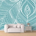 thumbnail image 3 of IDEA4WALL 6pcs Botanical Peel and Stick Wallpaper Removable Wall Murals Large Wall Stickers for Home Decoration, 100"x24", 3 of 5