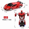 thumbnail image 7 of Remote Control Transforming Car for  Kids with LED Lights,2.4Ghz 1:18  Remote Control Car Transforming Robot,360°Rotation,One-Button Deformation Transform RC Car Toys,Gifts Toys for Boys 3-12, 7 of 7