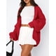 thumbnail image 4 of Suéter PRETTYGARDEN de Punto Grueso con Frente Abierto Rojo M, 4 of 8