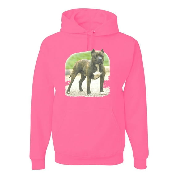 Wild Bobby, Pitbull Dog Animal Pet Lover, Dog Lover, Unisex Graphic Hoodie Sweatshirt, Neon Pink, Small
