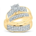 thumbnail image 4 of 14K Yellow Gold His Hers Round Diamond Halo Matching Wedding Set 7/8ctw, Womens Size: 5-10, Mens Size: 7-13, 4 of 4