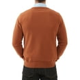 thumbnail image 3 of Kallspin Men's Cotton Crew Neck Sweater Regular Fit Long Sleeve Pullover Casual Cozy Stylish Sweater((Caramel,4X-Large), 3 of 9