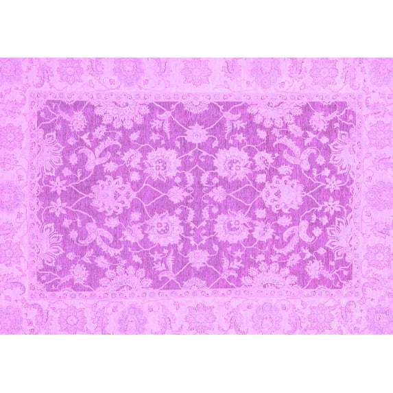 Ahgly Company Indoor Rectangle Oriental Purple Traditional Area Rugs, 6' x 9'