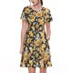 thumbnail image 1 of Easygdp Mushrooms Honeycomb para Vestido Transpirable de Mujer, Vestido Suelto de Manga Corta con Pliegues y Bolsillos para el Verano, 1 of 6