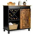thumbnail image 1 of Costway Kitchen Buffet Storage Cabinet Sideboard w/Sliding Barn Door Wine Rack, 1 of 10