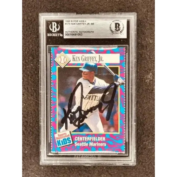 Ken Griffey Jr signed Mariners 1993 SI for Kids card BAS certified