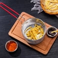 thumbnail image 4 of 1pc 304 Stainless Steel Long Handle Frying Basket Strainer Food Colander (Red), 4 of 9