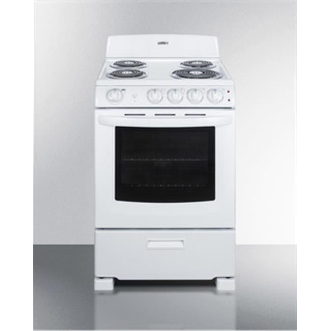 Summit RE2411W 24 in. Wide Electric Range In White with Coil Elements