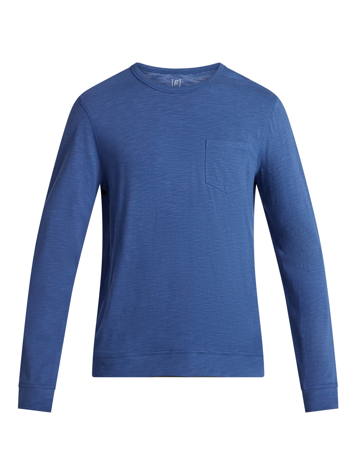 George Men's and Big Men's Slub Pocket Crewneck Tee with Long Sleeves, Size XS-3XL