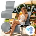 thumbnail image 2 of Summer Ice Silk Chair Cushion with Backrest, Breathable Non- Integrated Seat Cushion for Office and Home, Cool Seat Pad for Long Sitting Hours on Desk & Gaming Chairs, 2 of 5