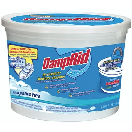 Damp Rid FG50T Moisture Absorber, 4 Pound Tub, Solid, Odorless