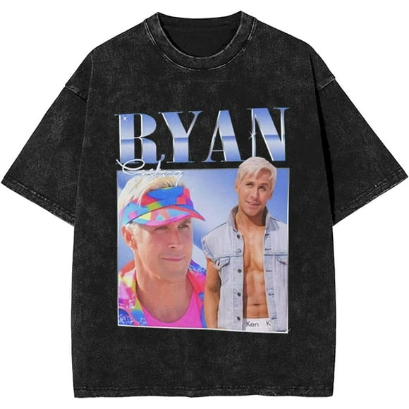 Ryan Gosling Men's Women's Vintage Oversized Short Sleeve T-Shirt Casual Drop Shoulder Tees Top