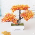 thumbnail image 1 of Árbol de bonsái artificial Decoración de plantas falsas Casa de árbol en maceta Planta de bonsái para la decoración para hogar interior Oficina Amarillo shamjiam bonsái falso, 1 of 7