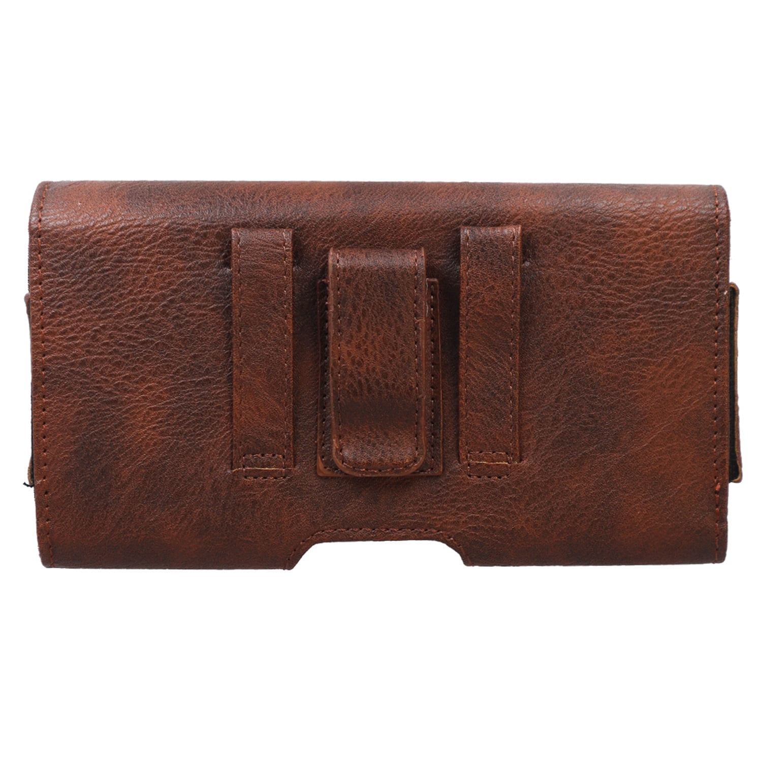 Cute EVO 7.2" Horizontal Nylon Pouch with Card Holder - Brown