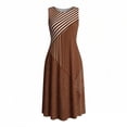 thumbnail image 5 of QUNYINEY Summer Beach Sundresses for Women Sleeveless Midi Casual Striped Tank Dress Loose Fit A Line Crew Neck Dress, 5 of 5