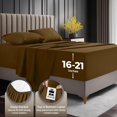 thumbnail image 4 of 4-Piece Extra Deep Pocket Sheet Set | Fits 18 to 21 Inch Mattresses, Soft Cooling Microfiber, Hotel Luxury, Wrinkle & Fade Resistant, OEKO-TEX Certified | Utopia Bedding, Queen, Mocha, 4 of 6