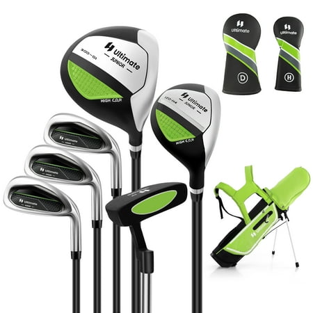 Costway Junior Complete Golf Club Set for Kids Age 11-13 Years Old Golf Practice Set Green